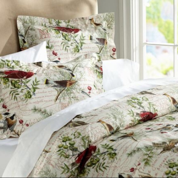 Pottery Barn Bedding Winter Bird Queen Set Rare Poshmark
